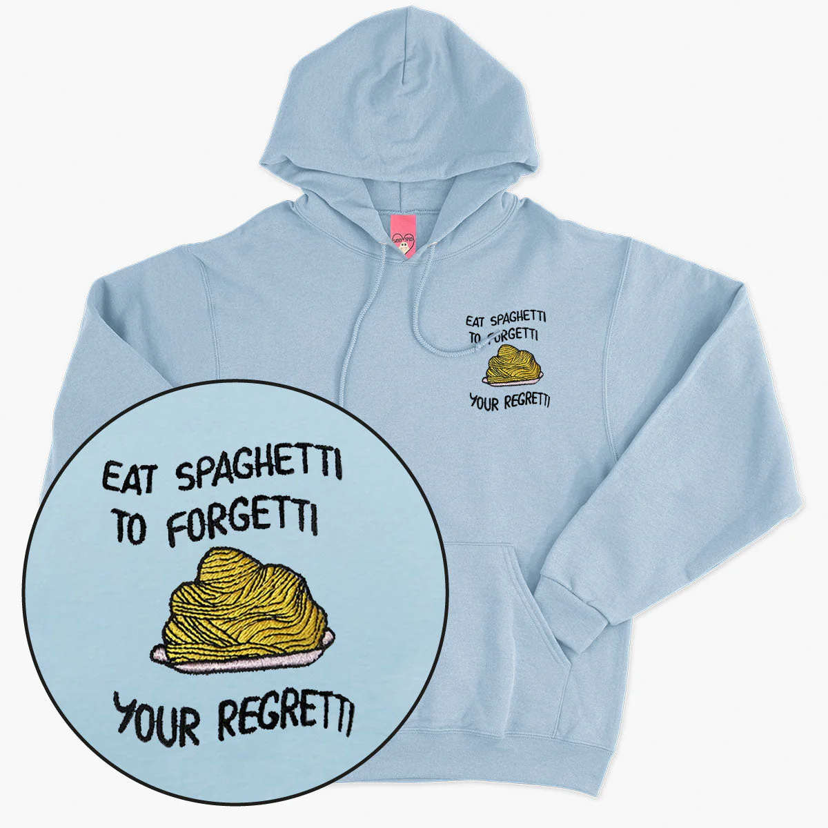 Eat Spaghetti Embroidered Hoodie (Unisex) - Image 4