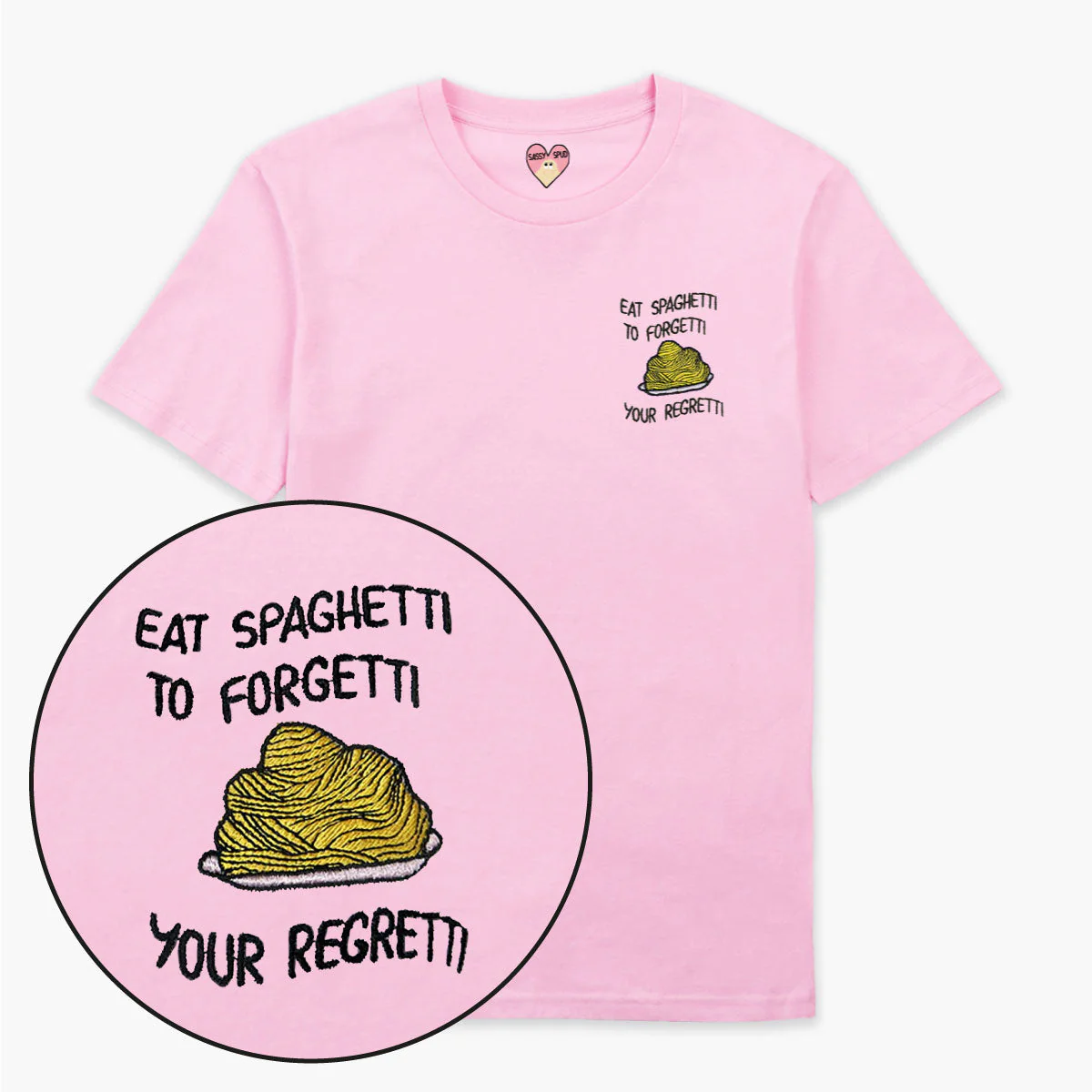 Eat Spaghetti Embroidered T-Shirt (Unisex) - Image 4