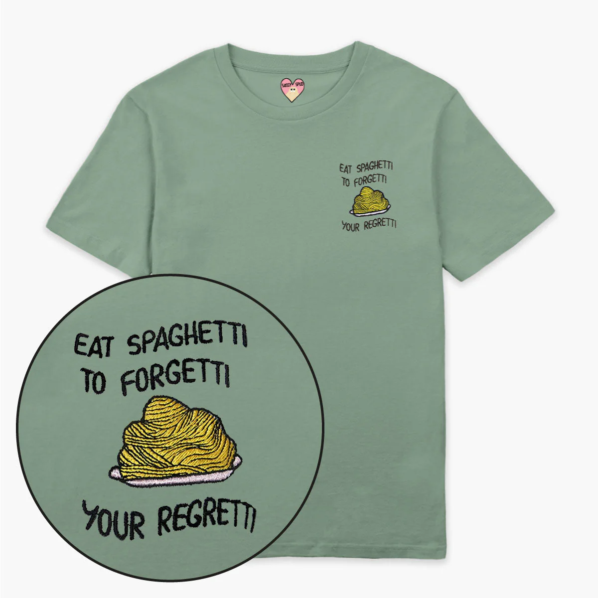 Eat Spaghetti Embroidered T-Shirt (Unisex) - Image 6