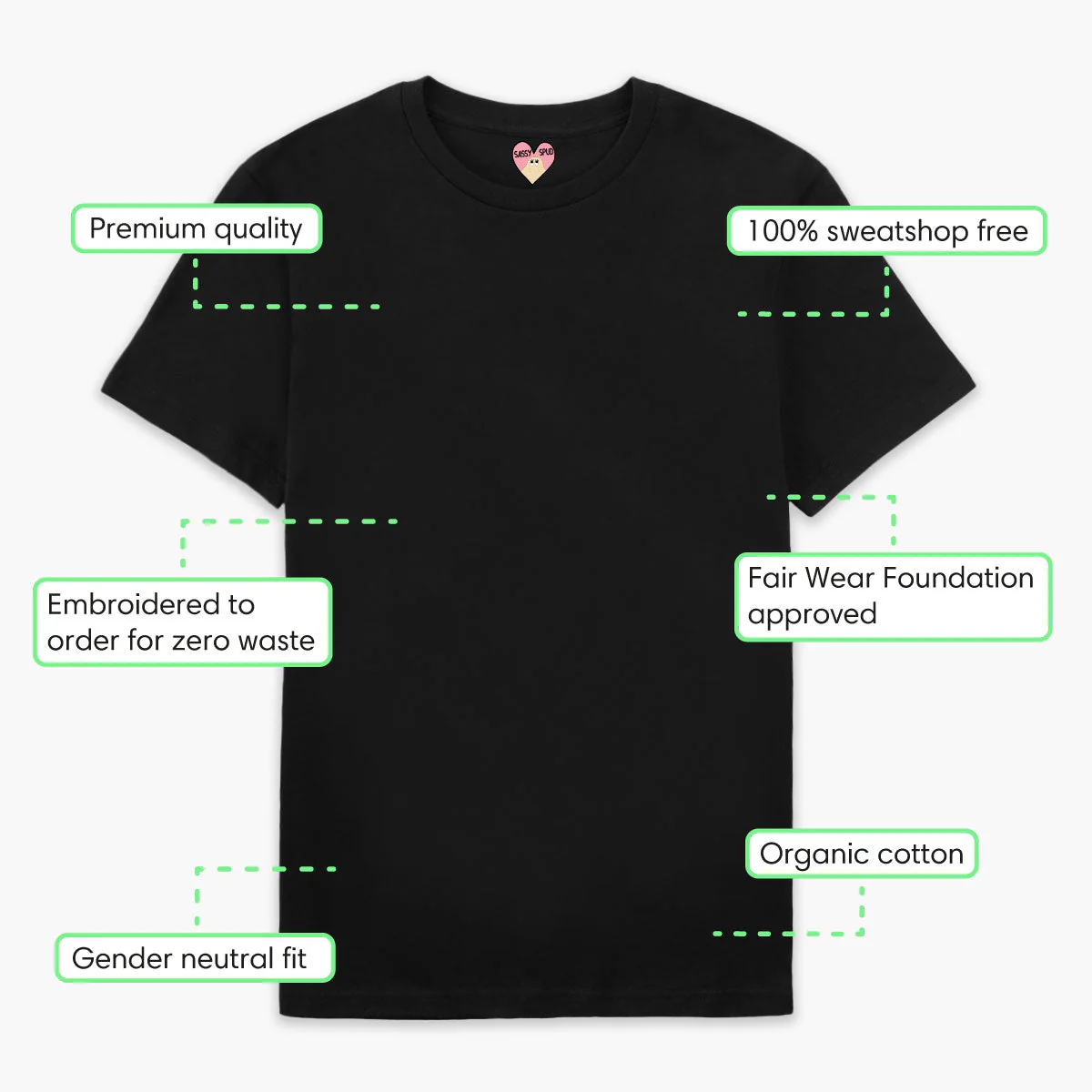 Love Hearts Embroidered T-Shirt (Unisex) - Image 7
