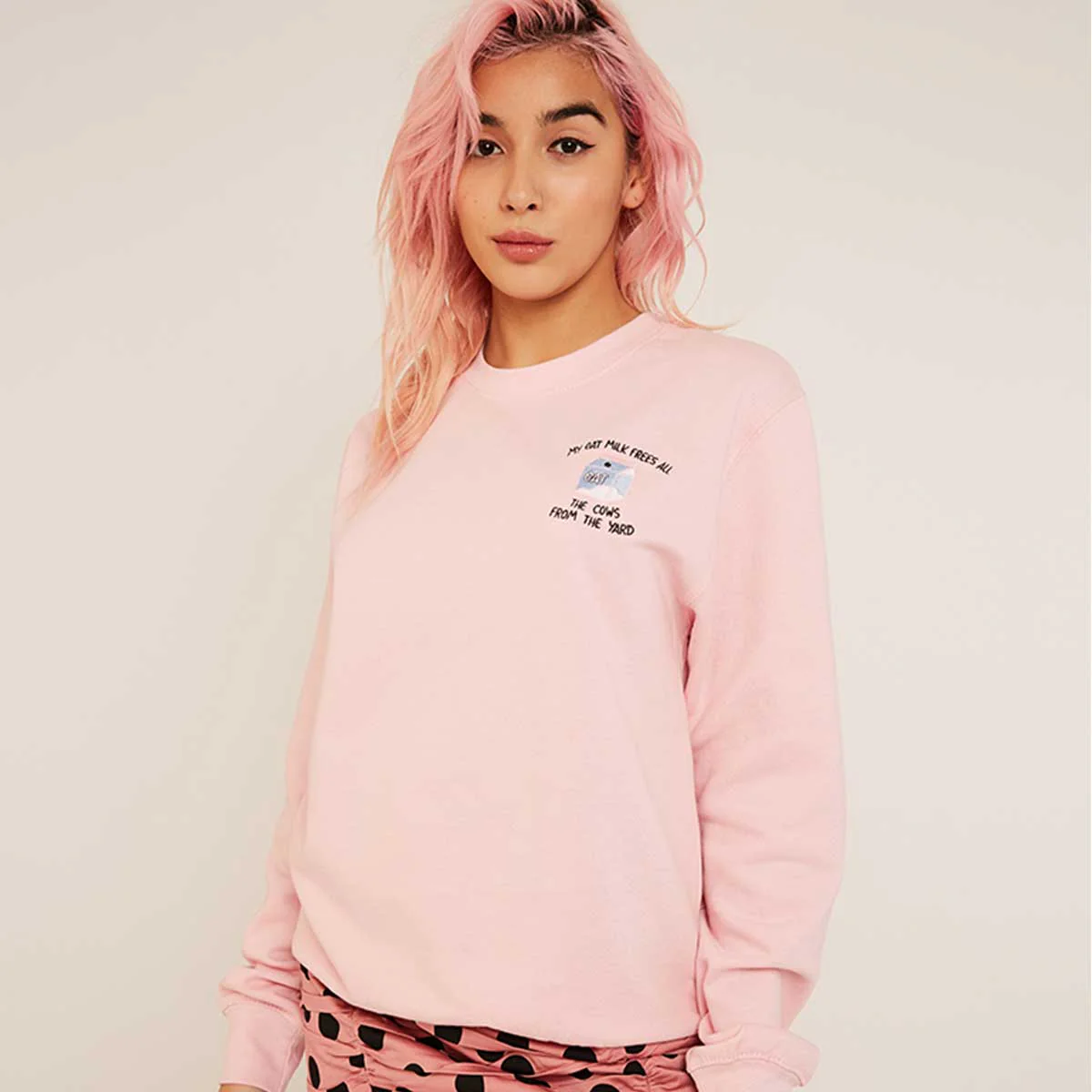 My Oat Milk Frees All The Cows From The Yard Embroidered Sweatshirt (Unisex) - Image 7