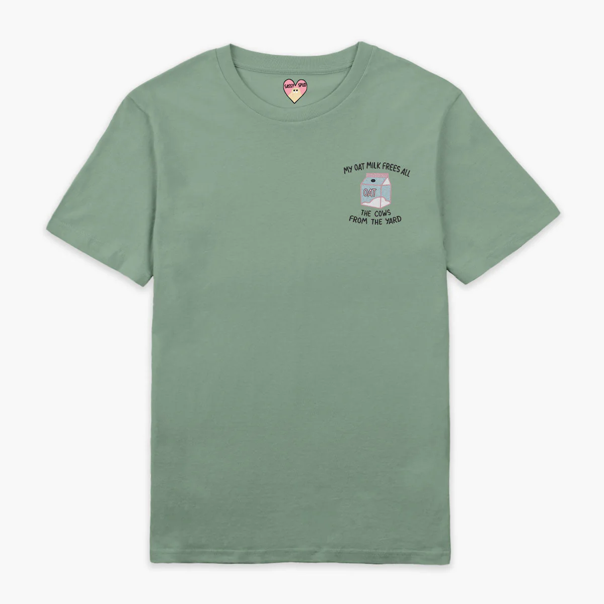 My Oat Milk Frees All The Cows From The Yard Embroidered T-Shirt (Unisex) - Image 6