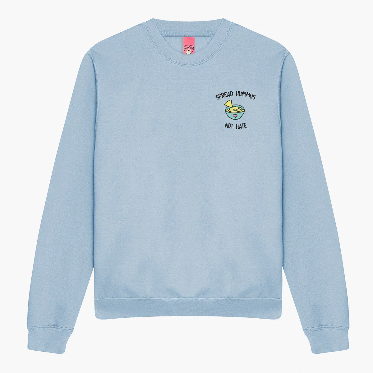 Spread Hummus Not Hate Embroidered Sweatshirt (Unisex) - Image 3