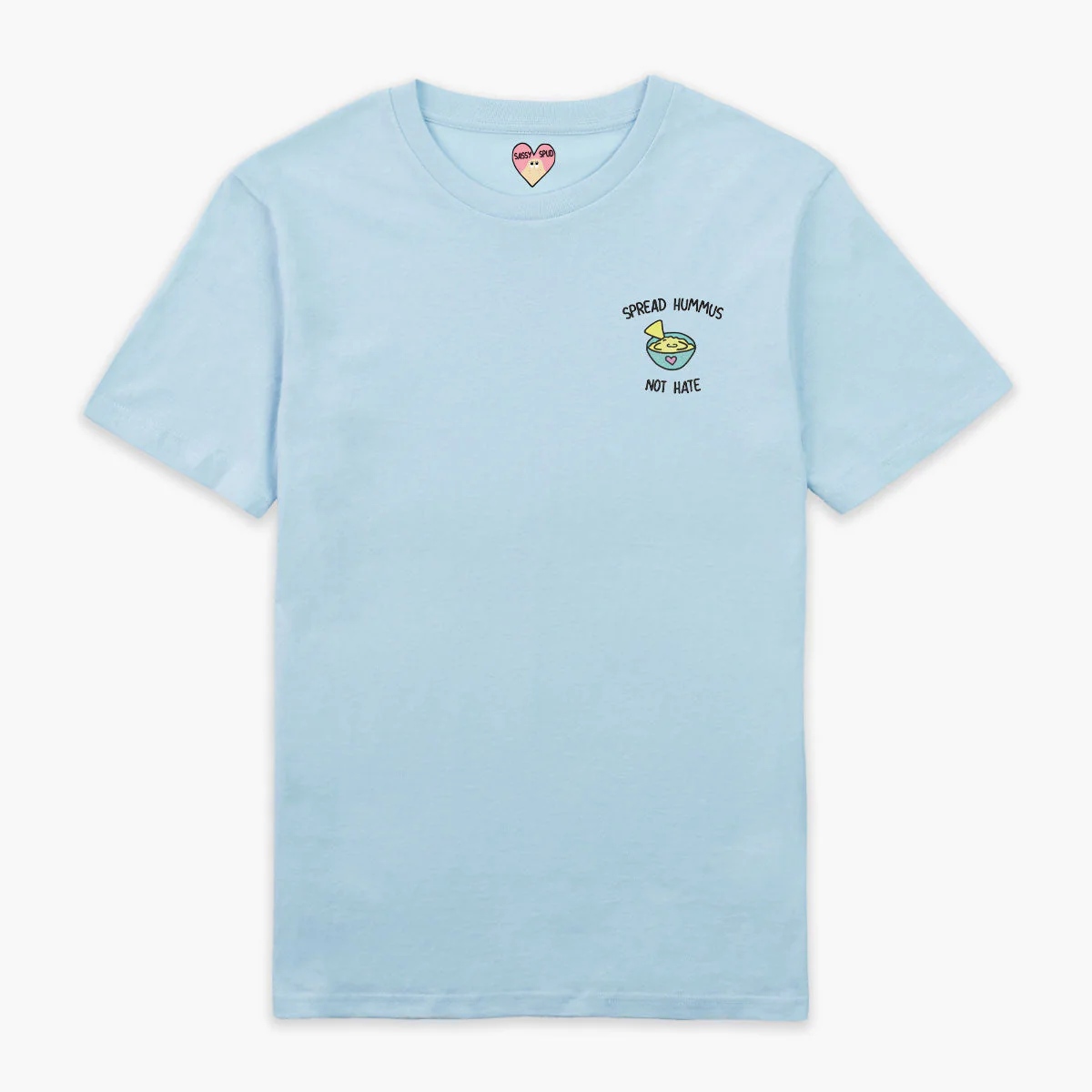 Spread Hummus Not Hate Embroidered T-Shirt (Unisex) - Image 5