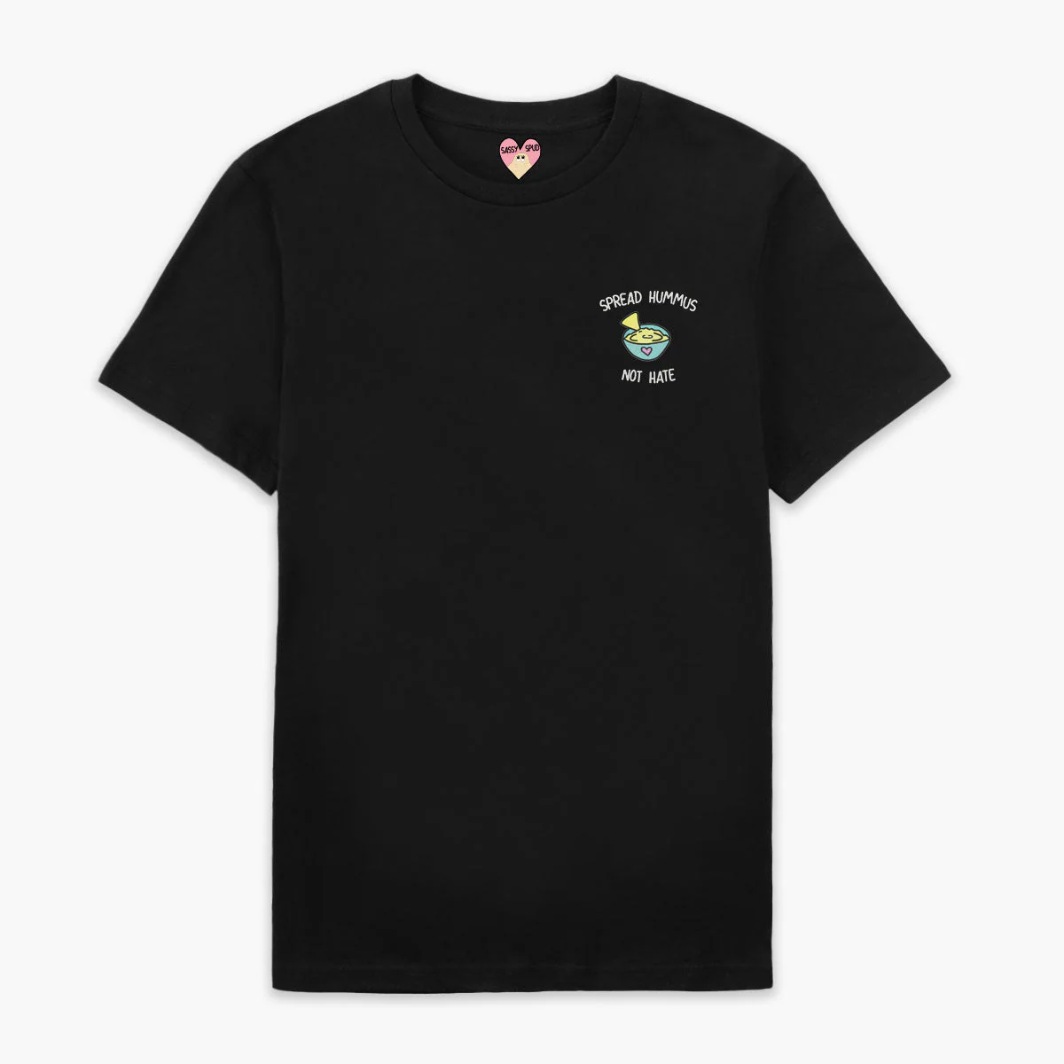 Spread Hummus Not Hate Embroidered T-Shirt (Unisex) - Image 8